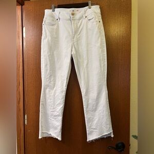 CAbi Women's Cropped White Jeans